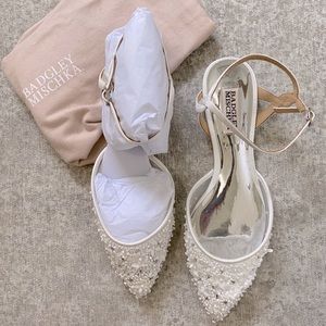 Jeweled floral ballet flats